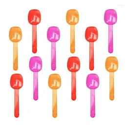 Wegwerp Flatware 100stcs Plastic Clear Ice-Cream Lepels Smoothie Dert Lepel Birthday Party Wedding Shop Decoration Pies