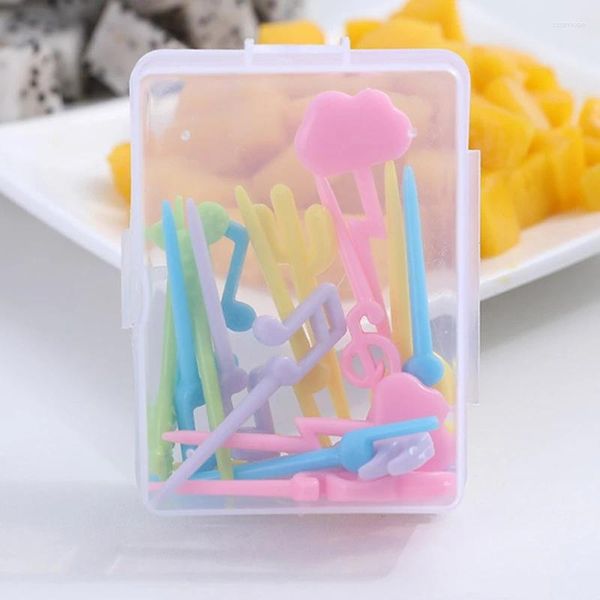 Disposyable statutware 18 Pack Music Note Series Plastic Food Fruit Pick Pick Forks Bento Box Décorations de déjeuner