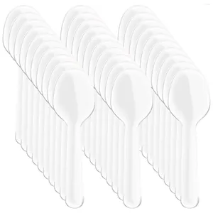 Flatware desechable 200 PCS Jar Party Cuchas de plástico Costo de helado Costo de acero inoxidable Cake Baby Baby Pink