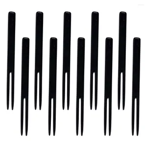 Wegwerp Flatware 200 PCS Fruit Picks Two Tooth Cake Forks Party Supplies for Wedding Birthday (Black)