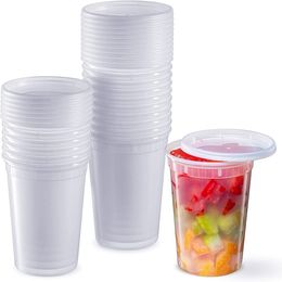 Wegwerp Bestek 32 oz Plastic Deli Voedsel Opslag Containers Luchtdichte Deksels 24 Sets 230714