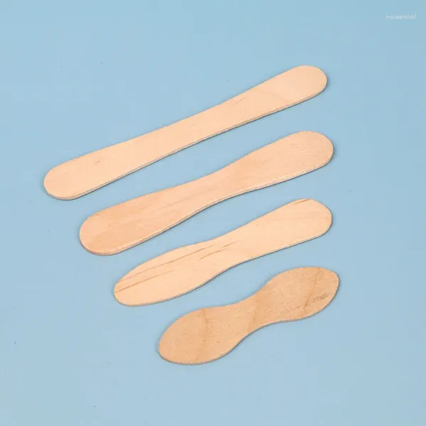 Couverts jetables 50/100 pièces, cuillère à glace en bois naturel, bâtonnets à Dessert, spatule pour fête de mariage, vaisselle, accessoires de cuisine, outil