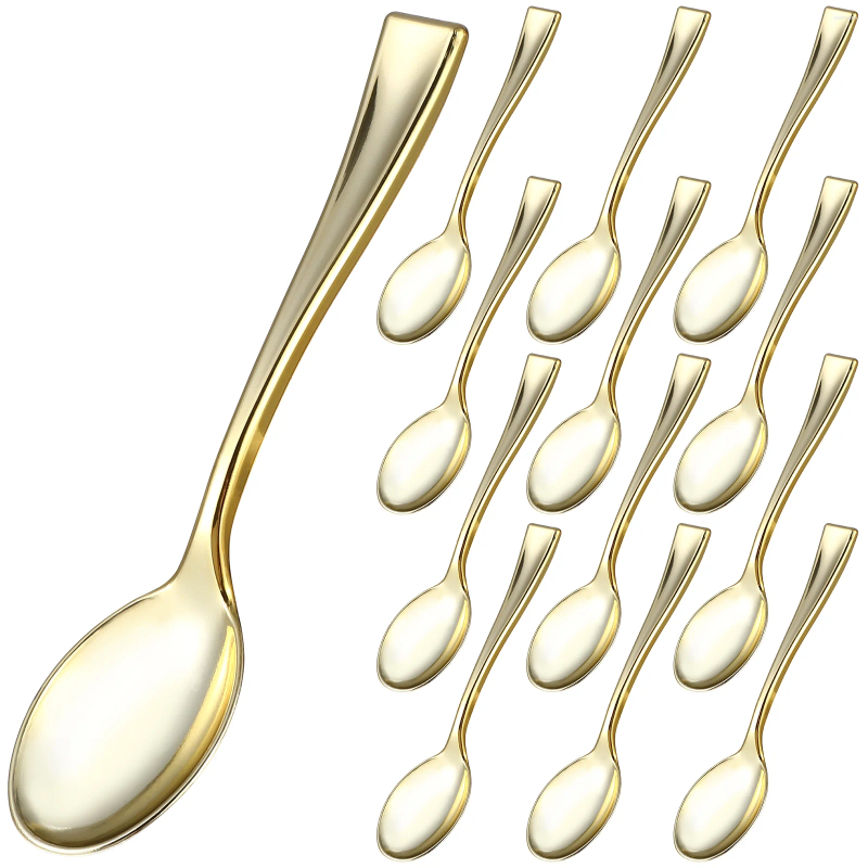 Disposable Flatware 80 Pcs Plastic Spoon Dessert Cutlery Mini Spoons Silverware Decorate