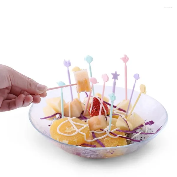 Pièces alimentaires en forme d'animal jetables Picks Bento Decorative Sign Fruit Forks Plastic Material Pick For Dessert Kingdom