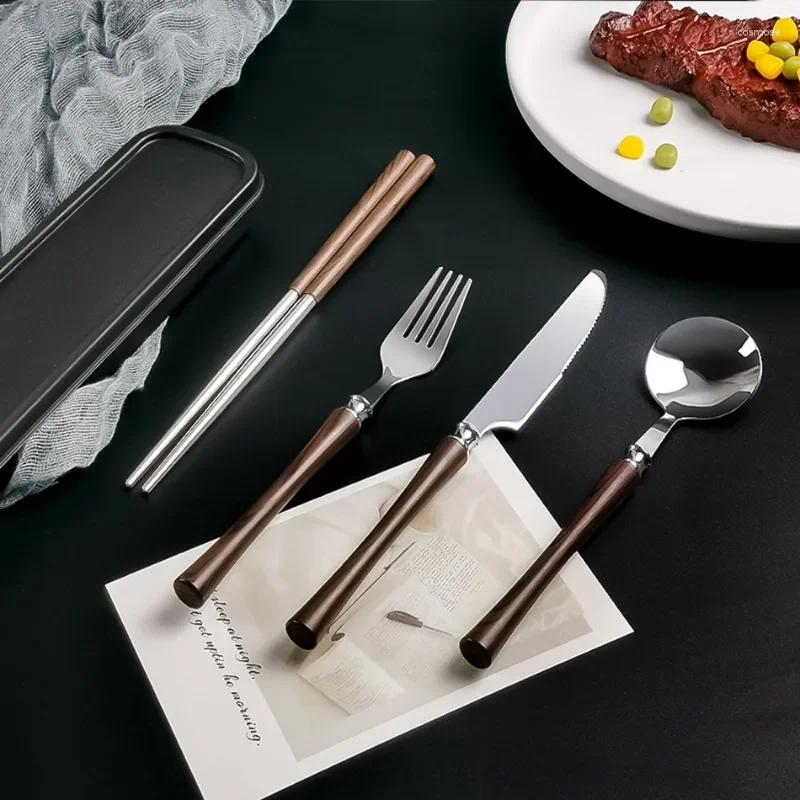 Disposable Flatware Extendable Fork Stainless Steel Western Style Dinner Fruit Dessert Long Cutlery Forks Kitchen Tool