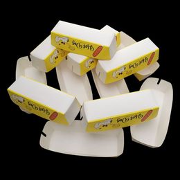Reliminable Flatware Food Paper Plateaux de chien Boîte de plate-forme servant des bateaux jetables Contautes de collation Poulet Poulet Frises d'emballage Cardboard 230918