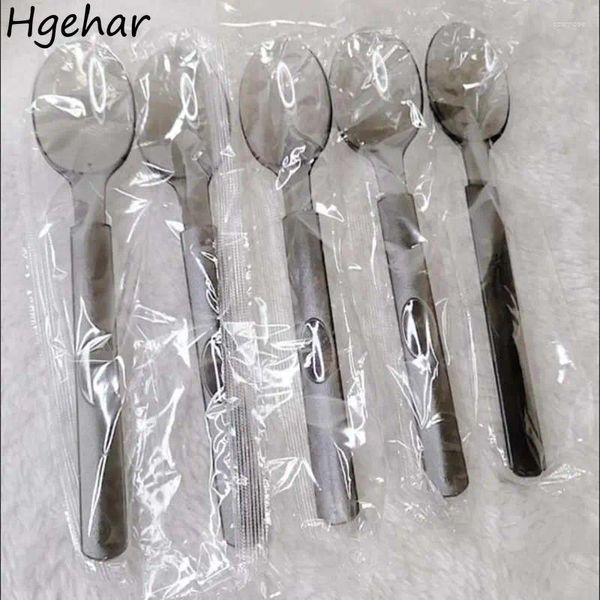 Planage jetable Spoon Thé Milk Thé à pastèque Percute de gâteau à gâteau longue poignée transparente cuillères en plastique Soup Porridge Varelle 30pcs