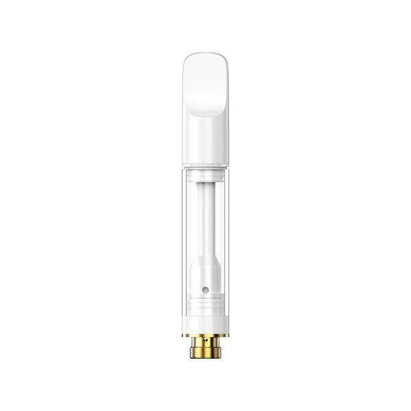 Cartucho de vaporizador de vidrio con núcleo de cerámica de circonio completo desechable Atomizador vacío de 1 ml con prensa en la punta