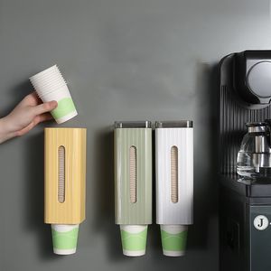 Wegwerpglazen dispenser papieren bekers-houder wand gemonteerd wegwerp plastic cups opslag organizer houder water