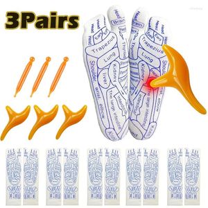 Gants jetables 1/2/3 paires Reflexology Massage Foot Massage With Tools Acupressure English Charts