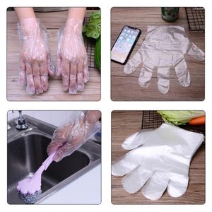 Gants jetables 1 sac/100 pièces, plastique de qualité alimentaire, Transparent, écologique pour accessoires de cuisine