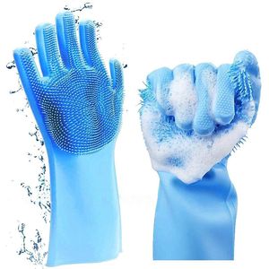 Gants jetables 1 paire Silicone nettoyage multifonction magique pour laver la vaisselle voiture poils d'animaux cuisine propre outil 230717