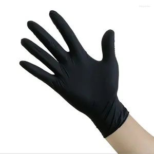 Gants jetables 100 pièces Latex Nitrile noir blanc cuisine protection travail main ménage produits de nettoyage accessoires de jardin