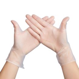 Gants jetables 100 pièces/boîte anti-allergique PVC transparent durable