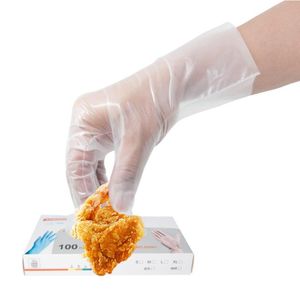 Gants jetables 100pcs TPE TPE Cuisine de protection transparente Cuisine de cuisson ménage