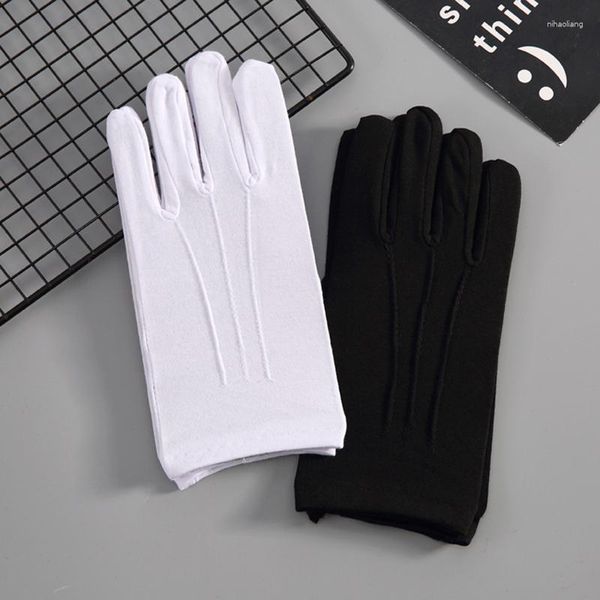 Gants jetables 2 paires hommes femmes coton noir doigt complet uniforme Costume mitaines main extensible pour smoking conduite service travail