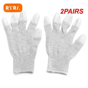 Gants jetables 2 paires de protection industrielle à la protection industrielle ménagère résistante au ménage antistatique tricotté non glissant propre