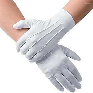 Gants jetables 4 pièces en coton blanc pour hommes, uniforme de smoking formel, Costume de cérémonie de défilé de garde d'honneur, pièce de monnaie de Cosplay, bijoux de majordome