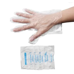 Gants jetables 500 pièces/ensemble, nettoyage ménager jetable, plastique PE cuisson, gant jetable Transparent