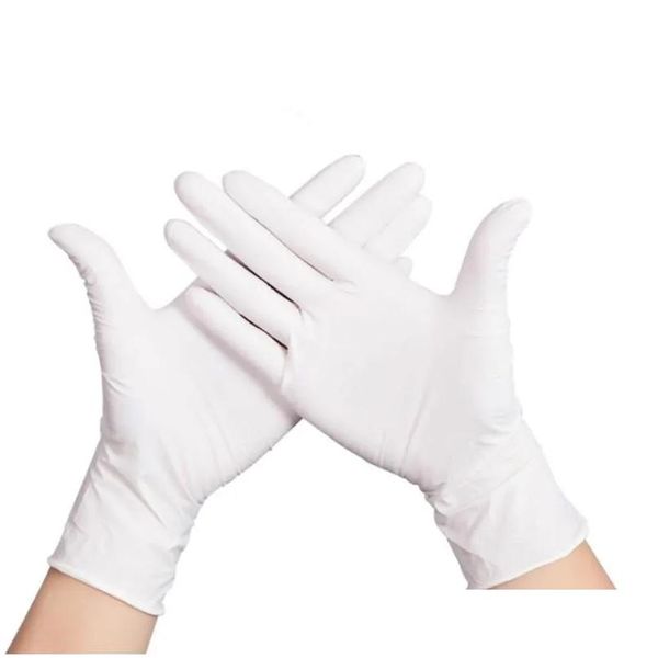 Gants jetables 50 pièces gant en Nitrile Latex blanc qualité de travail étanche allergie sécurité au travail S/M/L livraison directe maison jardin cuisine DH60U