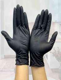 Gants jetables examen de poudre de latex noir