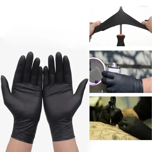 Guantes desechables de nitrilo negro para limpieza del hogar, reparación de automóviles, jardinería, teñido del cabello, tatuaje, herramientas de cocina