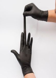 gants jetables Gants de protection en caoutchouc non glisser noir gants de nitrile pour un travail universel jardin ménage nettoyage antiacide Antiatid7907413