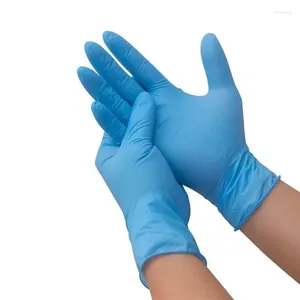 Gants jetables en poudre de Nitrile bleu, sans Latex, imperméables, résistants aux taches, protègent les mains pour le jardinage, le nettoyage de la cuisine