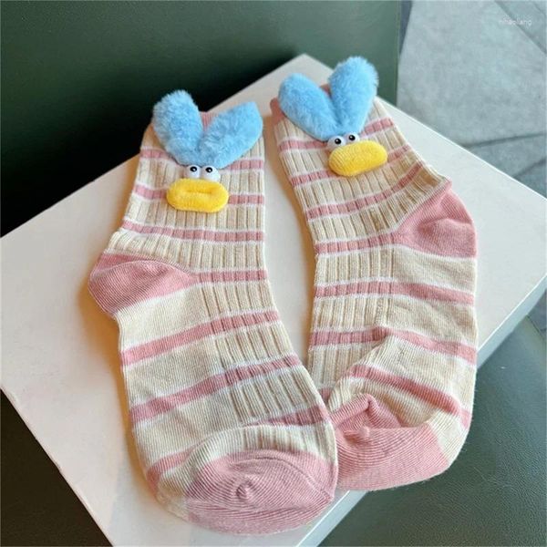 Guantes desechables lindos calcetines de felpa mujeres gruesas medias cálidas patrón de dibujos animados piso invierno a prueba de frío hogar durmiendo niñas