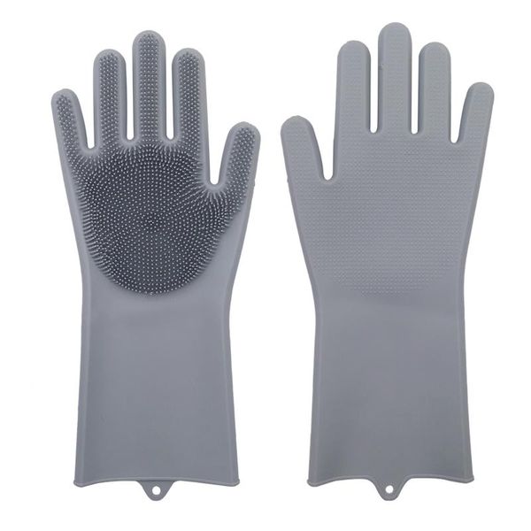 Gants jetables lavage de la vaisselle magique en Silicone, nettoyage de la vaisselle avec brosse, lavage de cuisine, nettoyage ménager