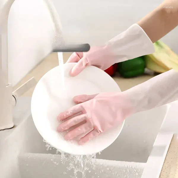 Gants jetables ménage caoutchouc femme cuisine vaisselle épaissi imperméable durable blanchisserie propre résistant à l'usure pas facile à casser