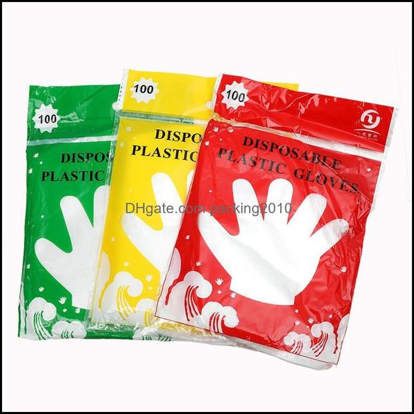 Gants jetables fournitures de cuisine cuisine barre à manger maison jardin Ll 100 pièces ensemble alimentaire en plastique Restaur Dh5Yi