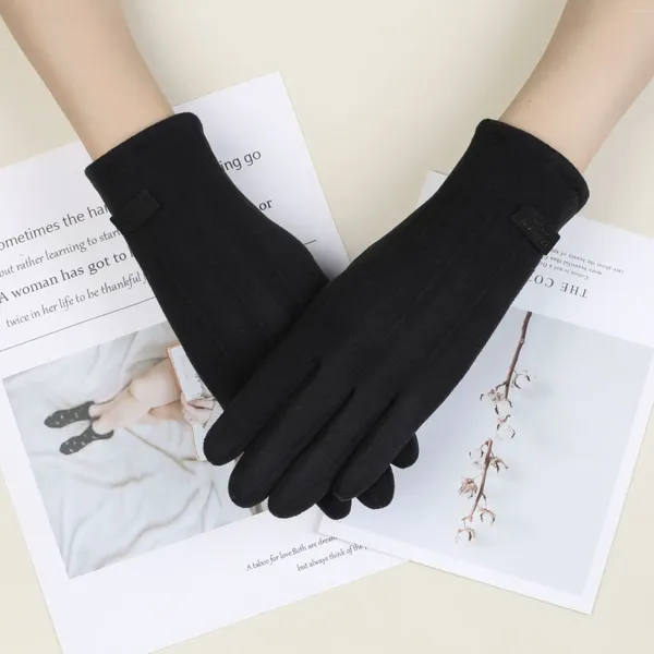 Gants jetables printemps automne hiver isolation d'écran tactile sports et cyclisme Imitation velours pour vélos pour femmes