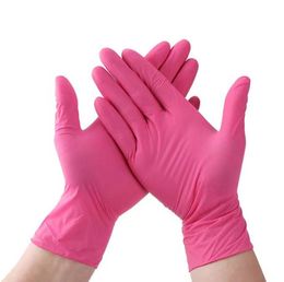 Guantes desechables Mezcla de nitrilo de vinilo Guante en polvo para inspección Laboratorio industrial Hogar y supermercado Comida Cómodo Pink1989023