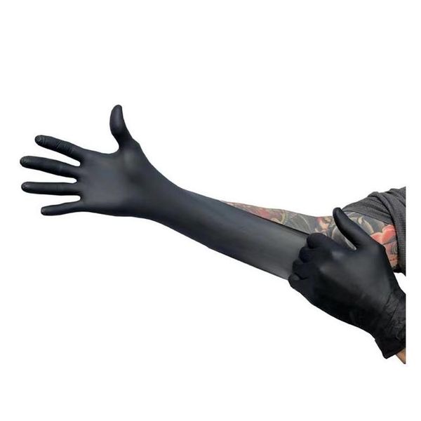 Guantes desechables Venta al por mayor Xingyu Nitrilo Seguridad Blanco Fuerte Negro Grado alimenticio 100 piezas OEM Gota Entrega Oficina Escuela Negocios Indu Dhmbh