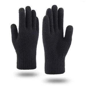 Gants jetables d'hiver pour hommes et femmes, écrans améliorés, antidérapants, en Gel de Silicone, manchette élastique, gants thermiques en tricot doux, Poly