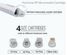 Accessoires Cartouche d'or Fractional RF Microneedle 10/25/64/nano Pin Head Microneedling Micro Needle Machine Cartouches Conseils Skin Lifting Anti Vergetures