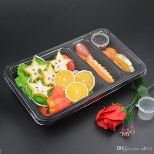 Boîte d'emballage jetable Separat Boîtes à lunch en plastique PP avec couvercle transparent Boîte à lunch résistante à la chaleur pour pique-nique à emporter en plein air 2zq ff