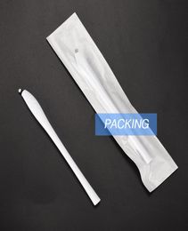 Wegwerp Microblading-pennen met 18U-pinnen Permanente make-up Witte naalden Wenkbrauwborduurmesjes voor wimperlip4742860