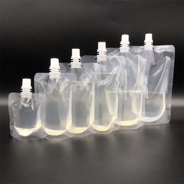 Bolsas de plástico desechables para bebidas líquidas Claer, 30ml, 50ml, 100ml, 150ml, 200ml, 250ml, 350ml, 500ml, bolsa con boquilla de pie para leche de soja, té, café, paquete de jugo fresco