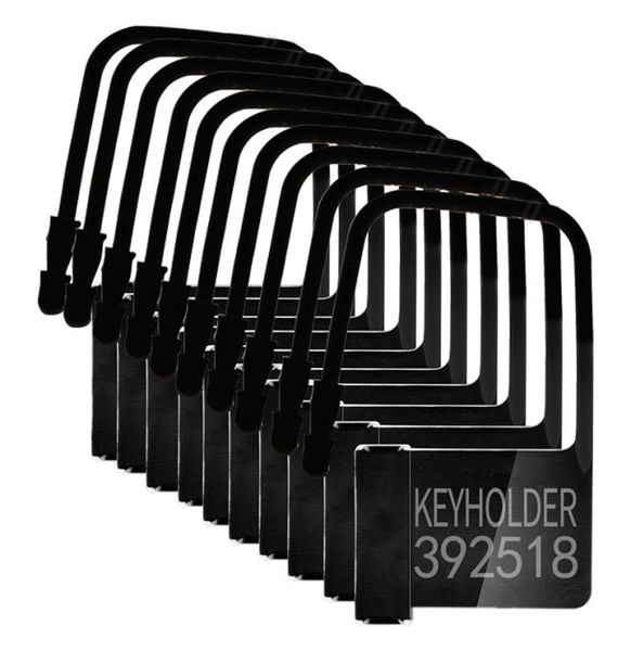 Bloqueo de plástico desechable con número de serie Piezas de bloqueo de plástico Tarjetas Cock Cage Pene Locknever Repetir números Keyholder6244346