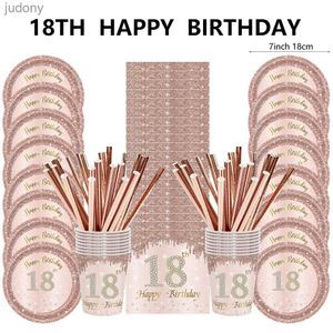 Volisse en plastique jetable 18e 21e 30e 40e 50e et 60e anniversaire Ensembles de vaisselle jetable Plaques NAPKIN