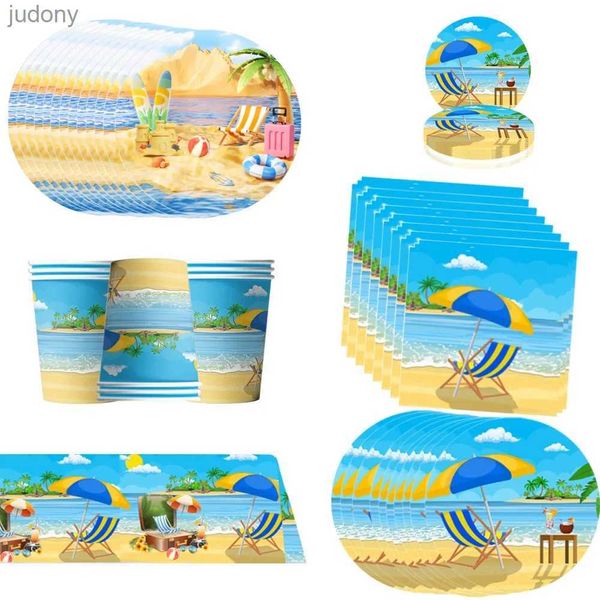 Vole de table en plastique jetable Hawaii Beach Decoration Birthday Decoration Disposable Table Table Party Package Baby Share Kids Kid