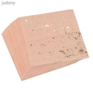 Table de table en plastique jetable Hot xd Gold Blocking Pink Marble Texture Table jetable Set Paper Napkins Party Mariage Carnaval Table Varelle