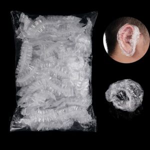Disposable Plastic Waterproof Ear Protector Cover Caps Salon Hairdressing Dye Shield Protection Shower Cap Tool
