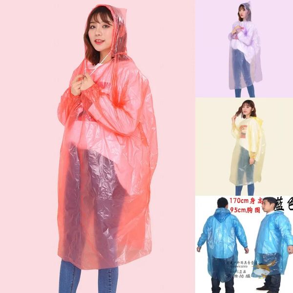 Imperméable jetable adulte d'urgence imperméable Poncho voyage Camping doit manteau de pluie unique vêtements de pluie d'urgence en gros