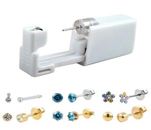 Jetable sûr sans douleur stérile oreille Stud boucle d'oreille Stude Piercing pistolet Piercer outil Kit Machine Kit boucles d'oreilles unités Piercing bijoux 6956945