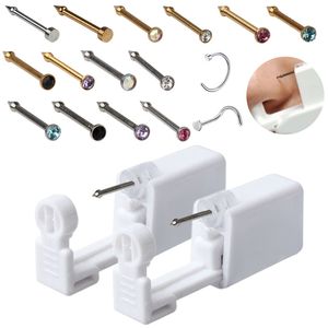 Wegwerp veilige steriele piercing -eenheid voor neusbuien Piercing pistool piercer gereedschap machine kit carrosserie sieraden