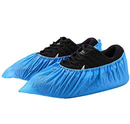 Couvre-bottes jetables antidérapants imperméables CPE couvre-chaussures en plastique épais chaussons taille universelle couleur bleue RRA30479841140