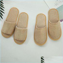 Wegwerp slippers Brown Mas Babouche Business Travel Portable Home Based Disposable Slippers Comfortabele Soft Baboosh voor El Suppl Dhyvf